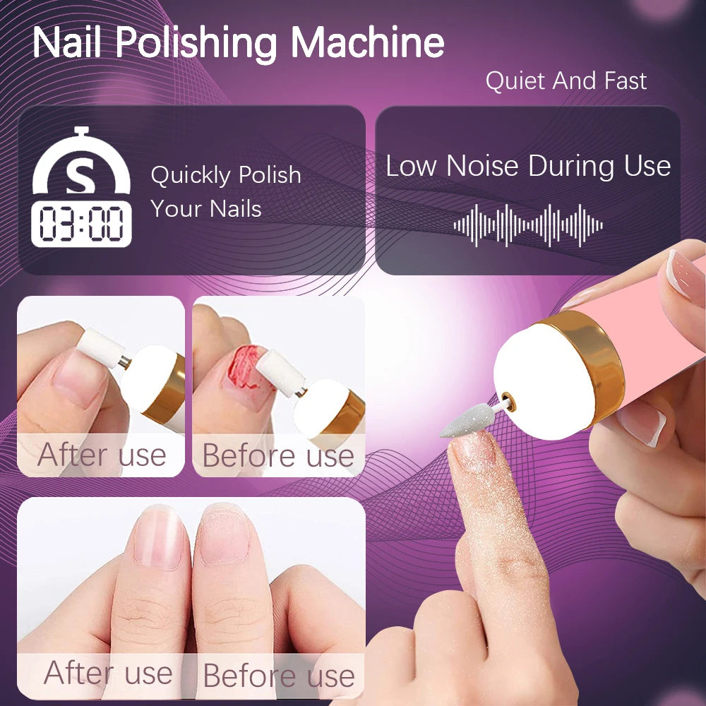 5-in-1 Electric Nail Drill Machine — USB Portable Manicure Set