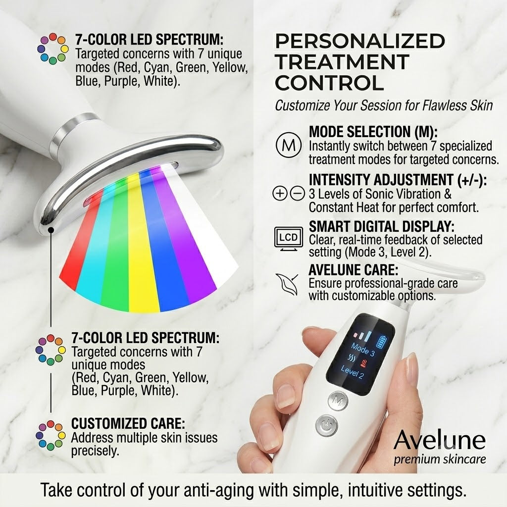 7-Color LED Face & Neck Lifting Device — Vibration Massage Beauty Machine