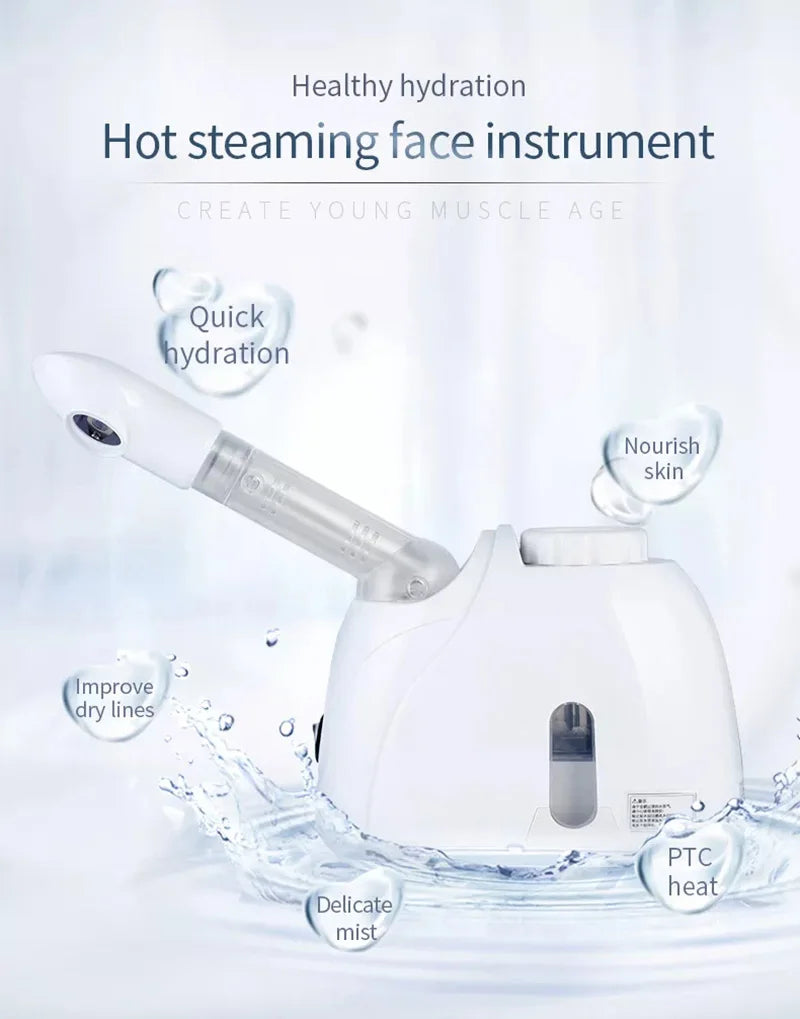 Ozone Facial Steamer – Deep Pore Cleansing Warm Mist Face Vaporizer for Home Spa & Salon