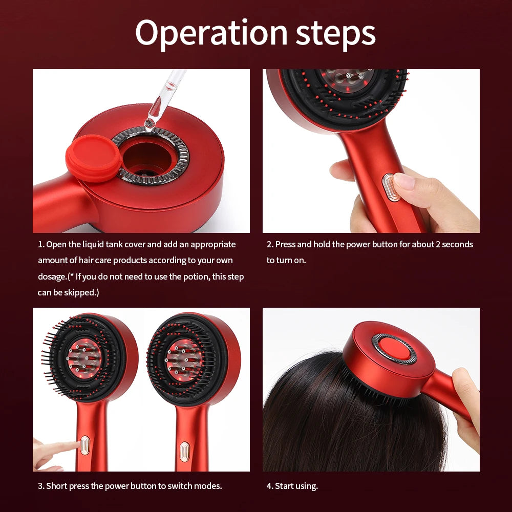 Electric Scalp Massage Comb — Red Light Therapy for Hair Growth