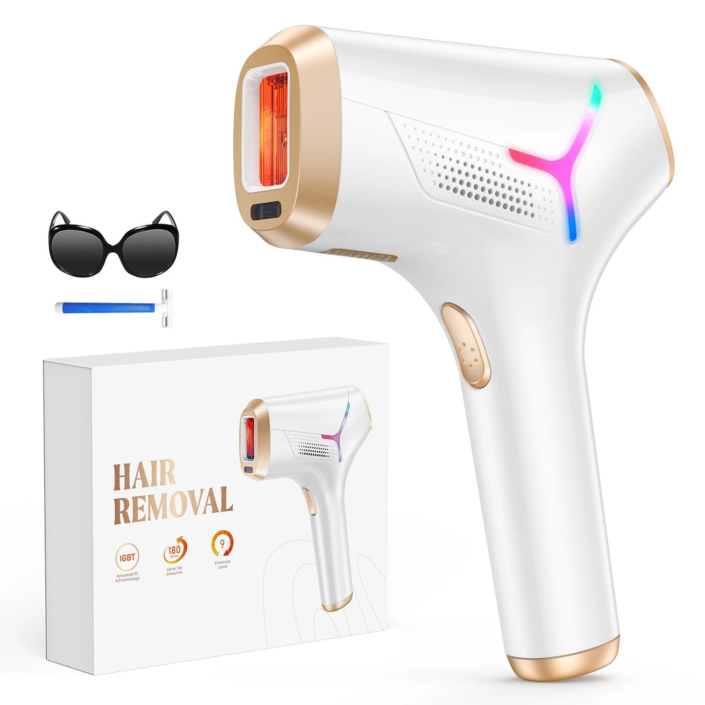 IPL Laser Hair Removal Device – 990,000 Flashes Permanent Hair Reduction for Face & Body