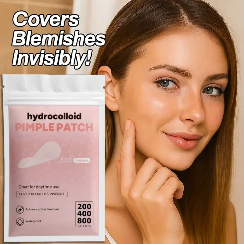 Hydrocolloid Pimple Patch Set – 200/400/800 Count Invisible Acne Stickers in Mixed Sizes