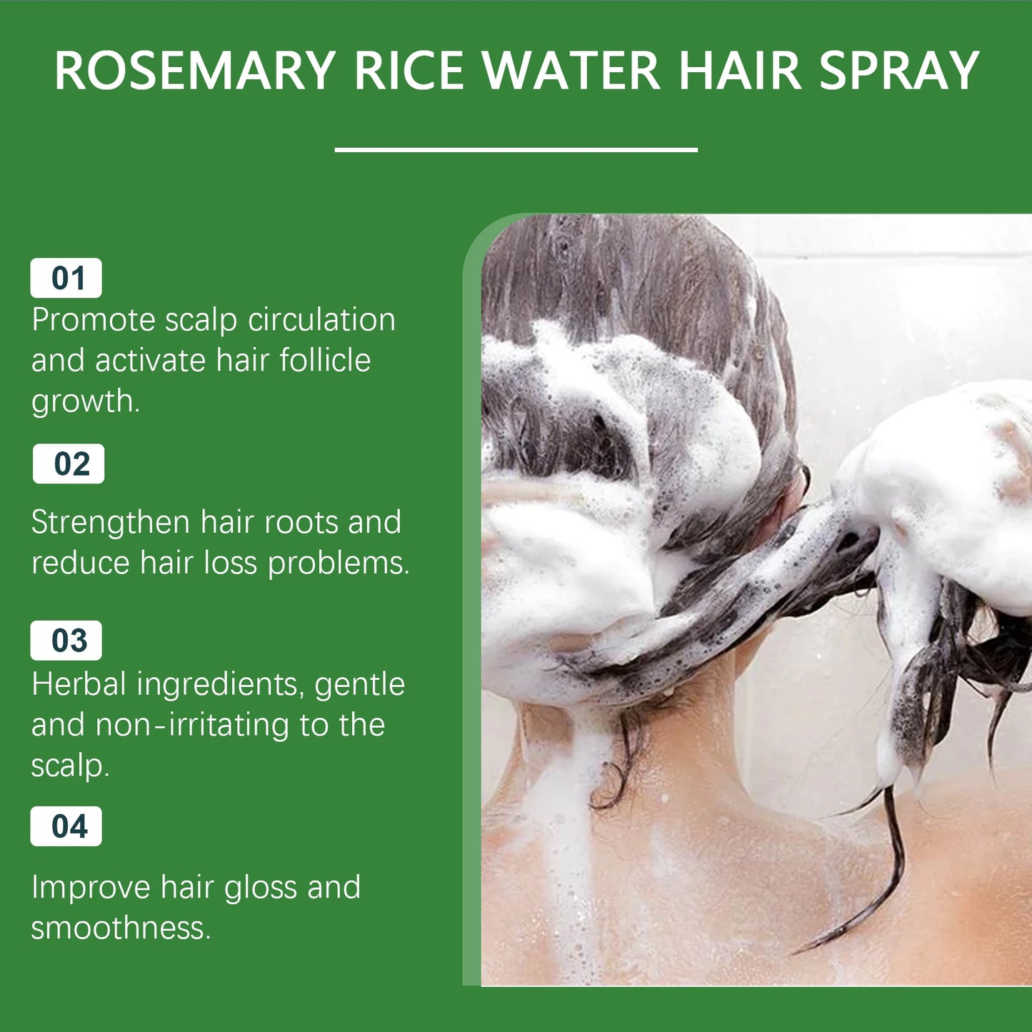 Rosemary & Rice Water Hair Growth Spray – Scalp Nourishing Mist for Thicker, Stronger Hair