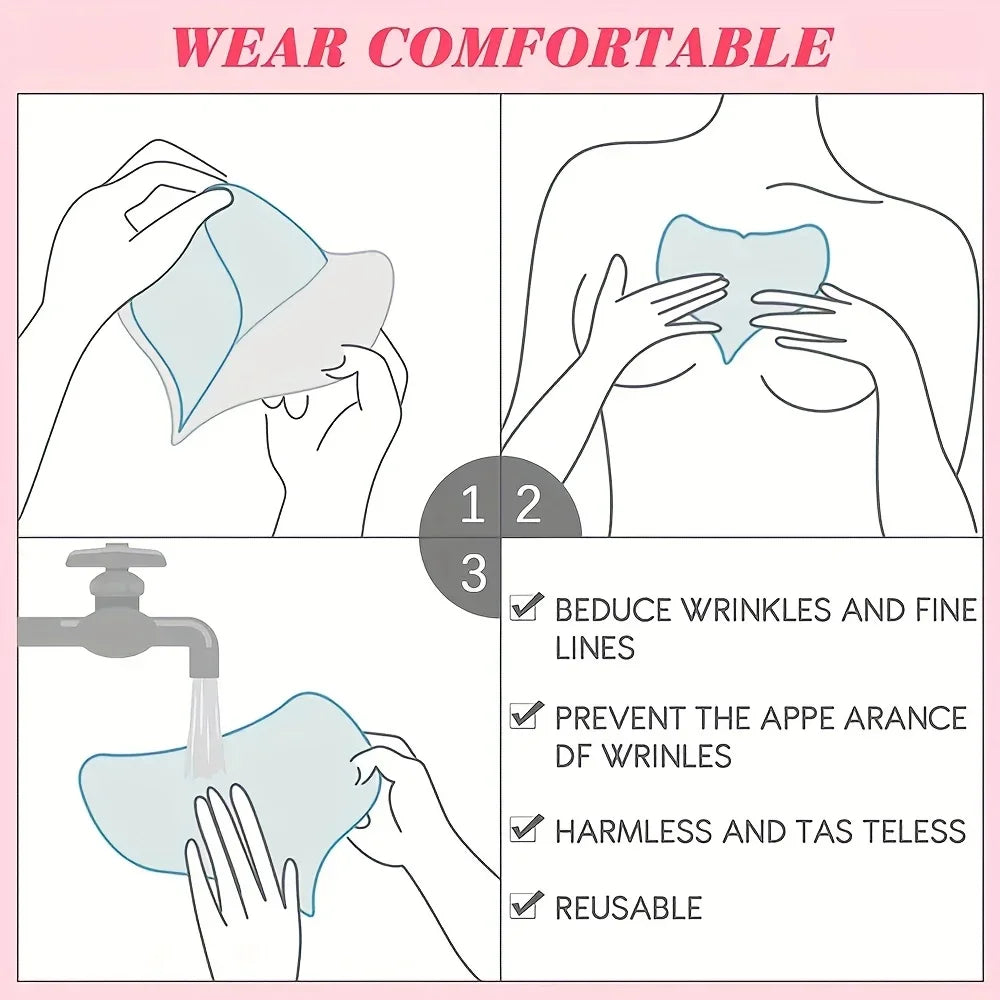 Reusable Silicone Anti-Wrinkle Chest Pad – Overnight Décolleté Smoothing & Lifting Patch