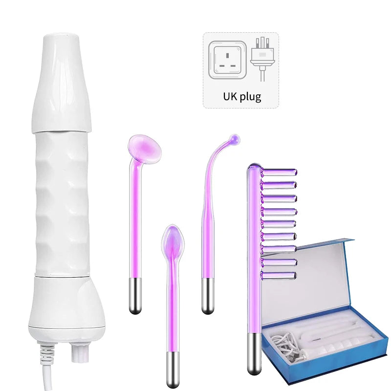 High Frequency Facial Wand – Neon Glass Electrode Skin Therapy Device for Acne & Anti-Aging