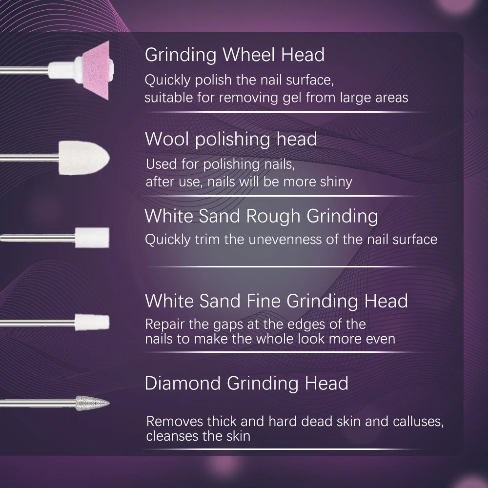 5-in-1 Electric Nail Drill Machine — USB Portable Manicure Set