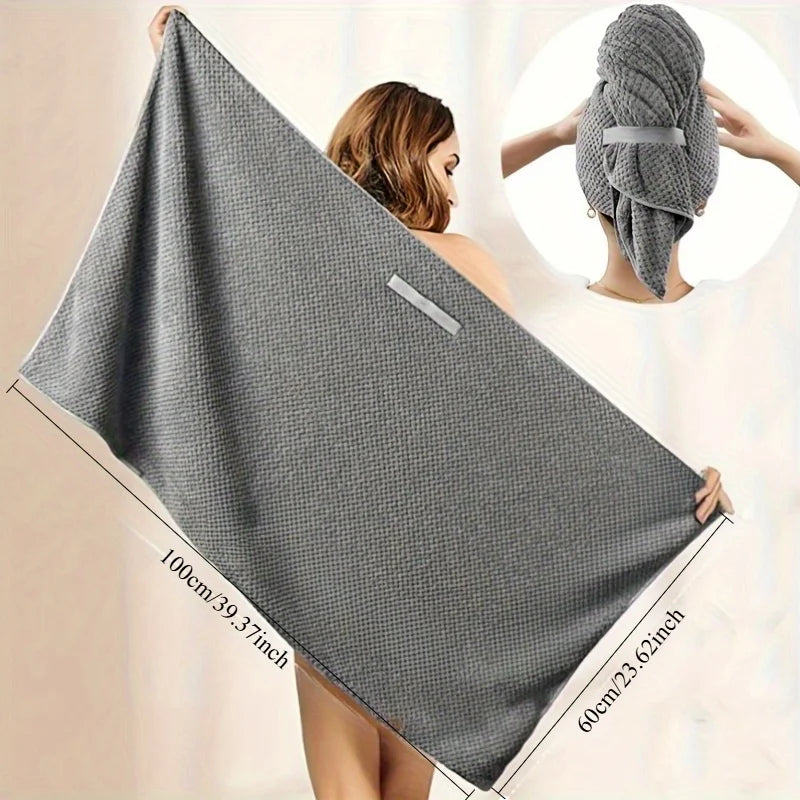 Microfiber Hair Towel Wrap — Extra Large Quick-Dry Turban