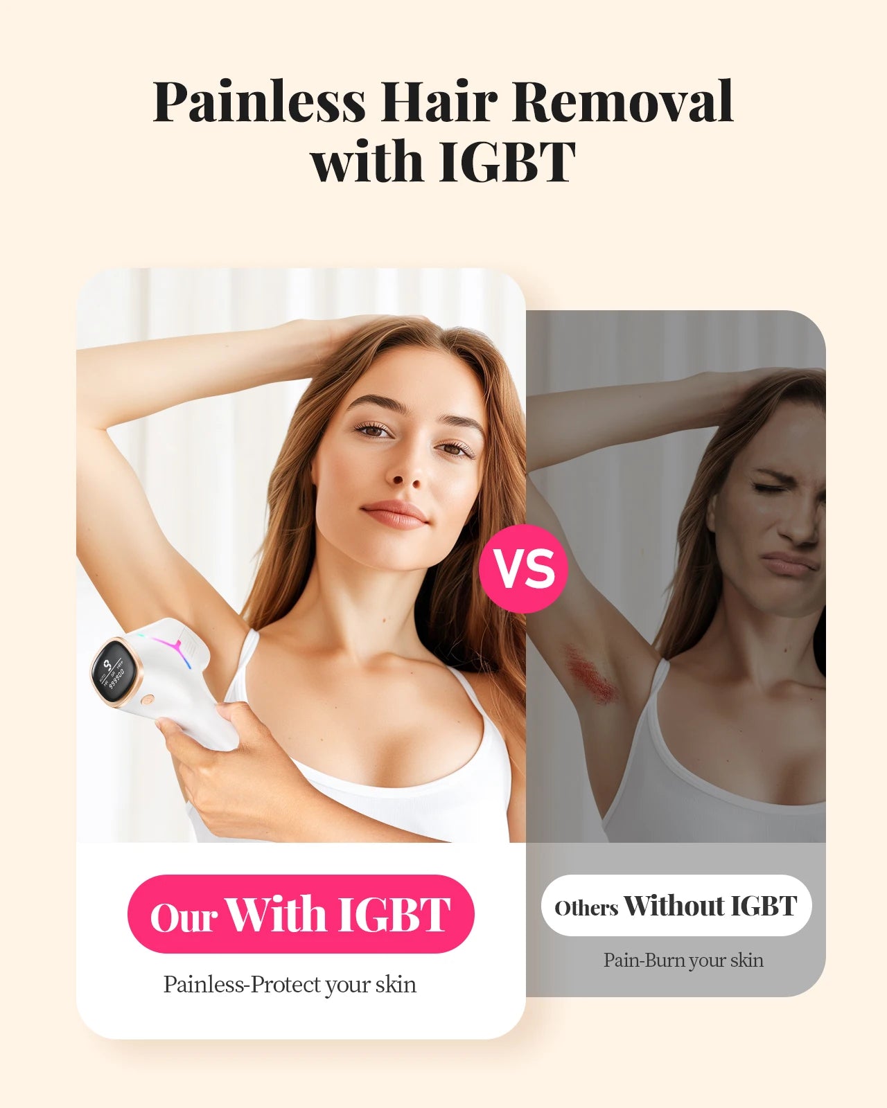 IPL Laser Hair Removal Device – 990,000 Flashes Permanent Hair Reduction for Face & Body