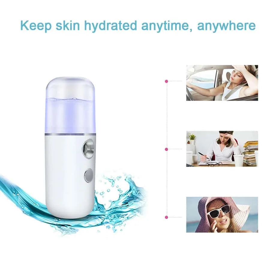 Mini USB Facial Steamer – Portable Mist Sprayer & Skin Hydration Tool for Women