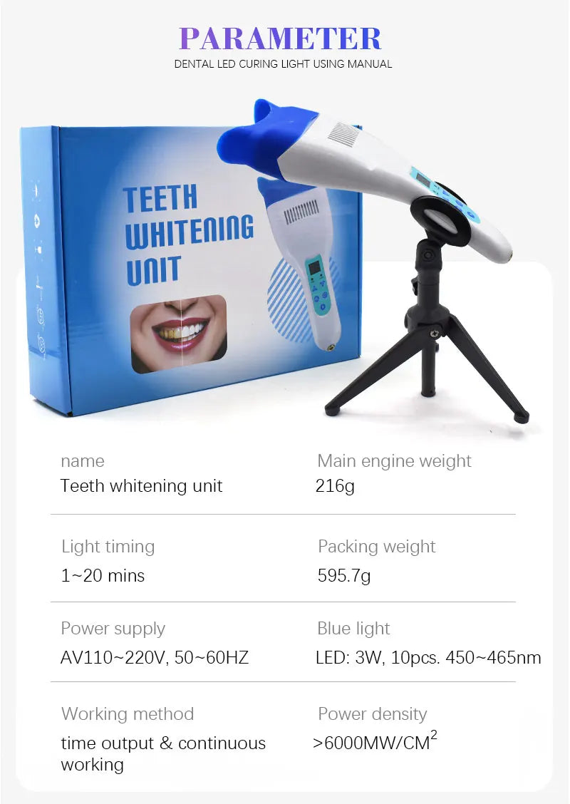 Professional LED Teeth Whitening Light – 3W Dental Bleaching Accelerator with 10 Blue LED Lights