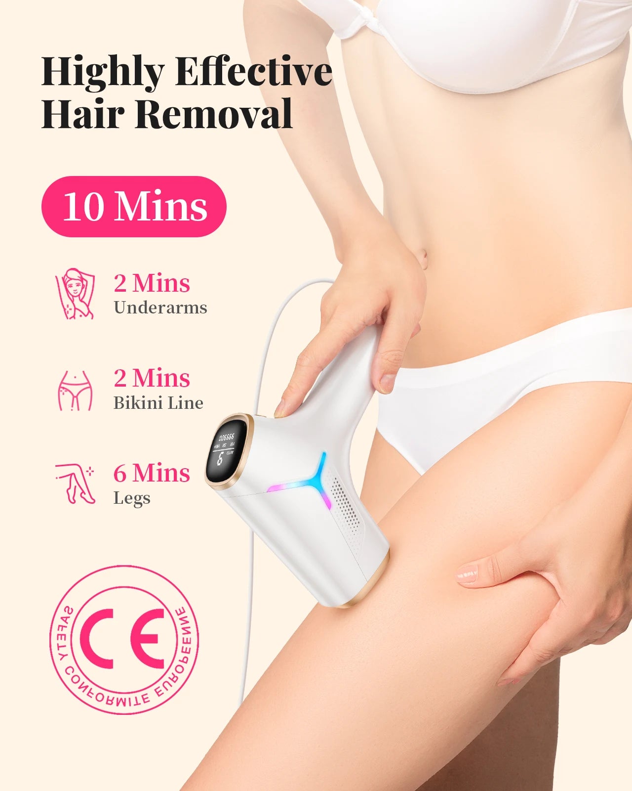 IPL Laser Hair Removal Device – 990,000 Flashes Permanent Hair Reduction for Face & Body