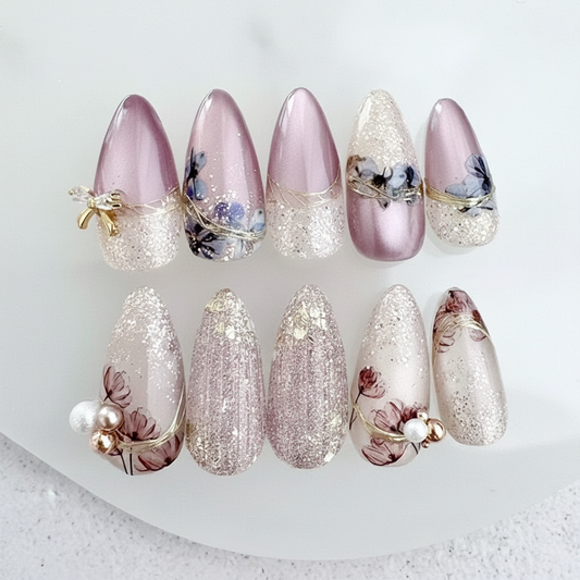 Metallic Cat Eye French Press-On Nails – Minimalista