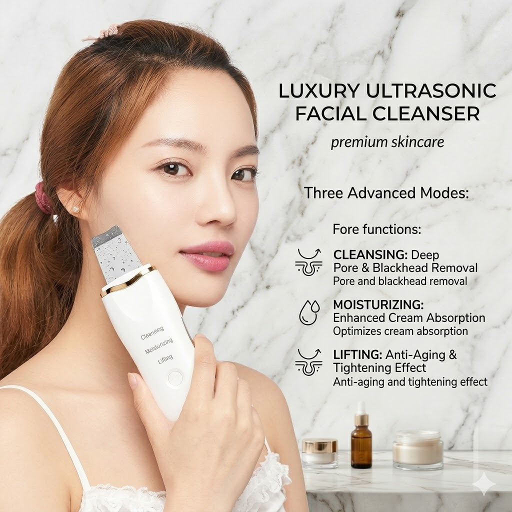 Ultrasonic Skin Scrubber – Blackhead Remover & Deep Pore Cleansing Facial Peeling Device