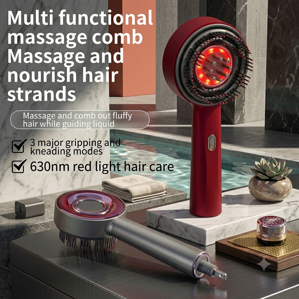 Electric Scalp Massage Comb — Red Light Therapy for Hair Growth